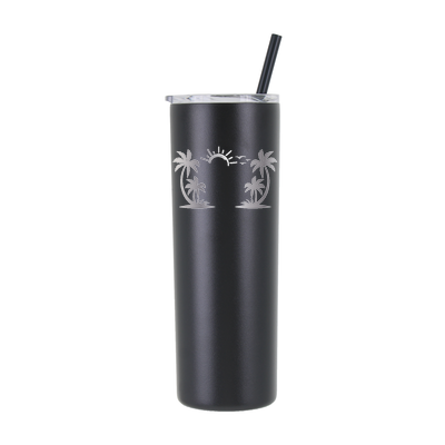 20 oz Personalized Beach Tumbler - Laser Engraved