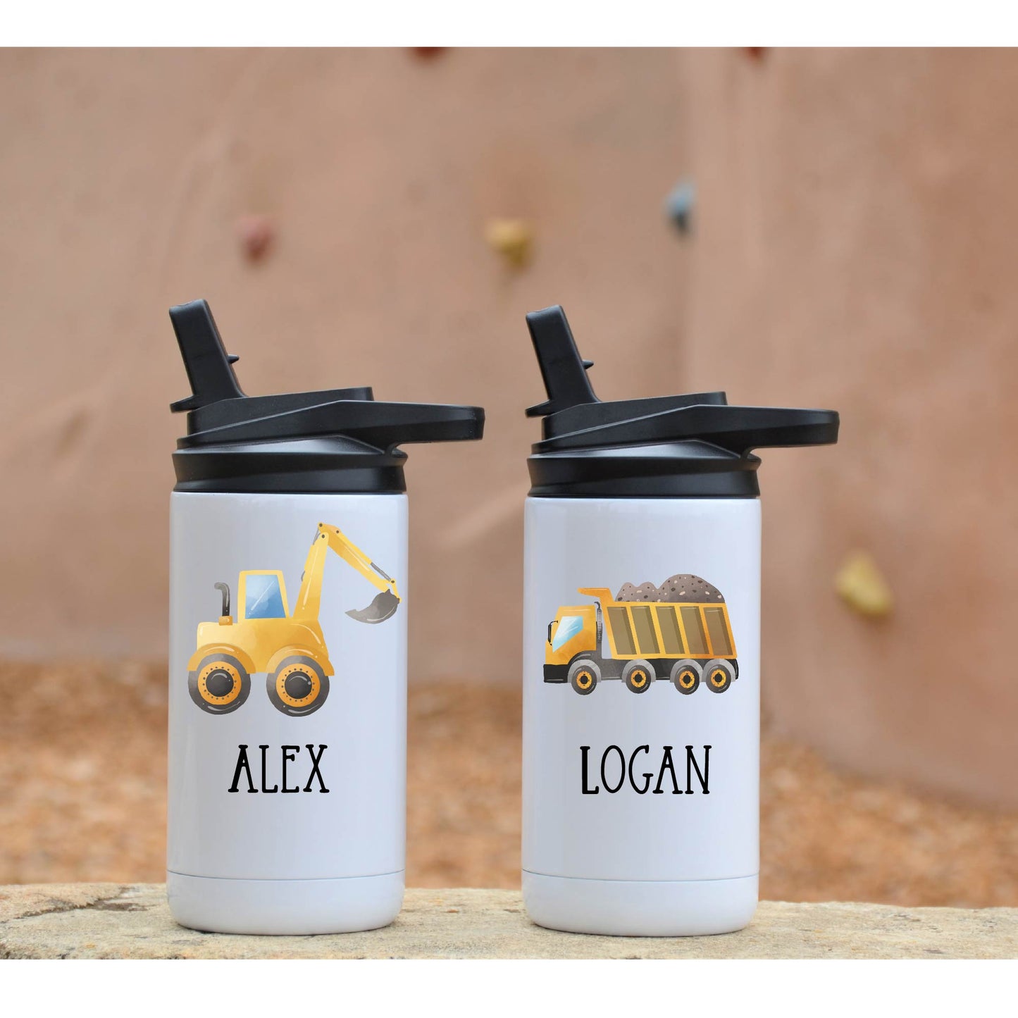 12 oz Kids Construction Water Bottle