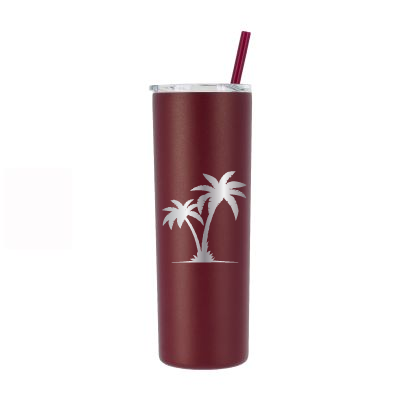 20 oz Personalized Palm Tree Vacation Tumbler - Laser Engraved