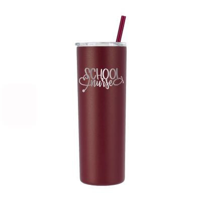 20 oz Personalized School Nurse Tumbler - Laser Engraved
