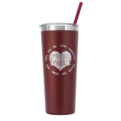 22 oz Personalized Social Worker Tumbler - Laser Engraved