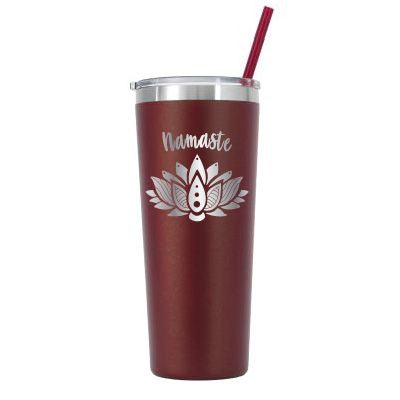 22 oz Personalized Yoga Tumbler - Laser Engraved
