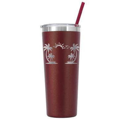 22 oz Personalized Beach Tumbler - Laser Engraved