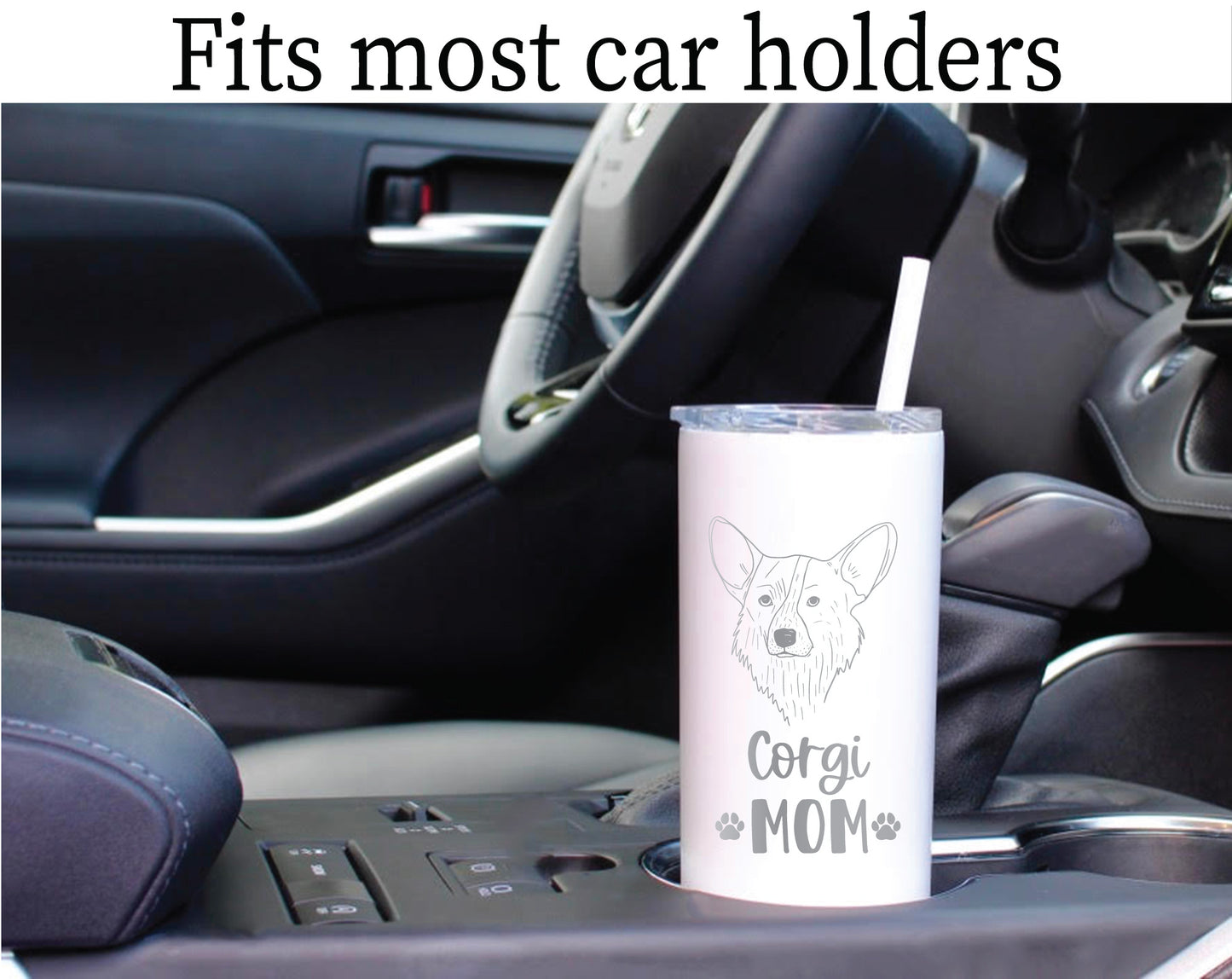 20 oz Personalized Dog Tumbler - Laser Engraved