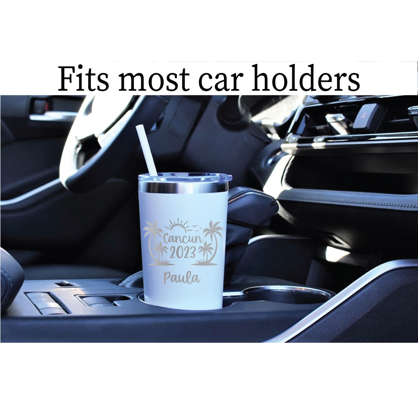 22 oz Personalized Beach Tumbler - Laser Engraved