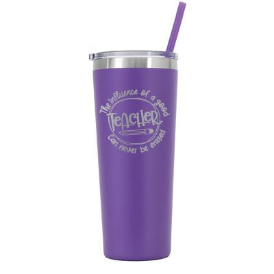 22 oz Personalized Teacher Influence Tumbler - Laser Engraved