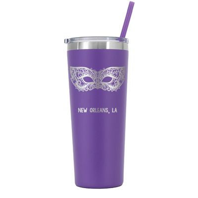 22 oz Personalized New Orleans Tumbler - Laser Engraved