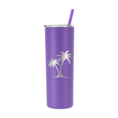 20 oz Personalized Palm Tree Vacation Tumbler - Laser Engraved
