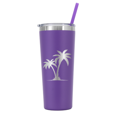 22 oz Personalized Palm Tree Vacation Tumbler