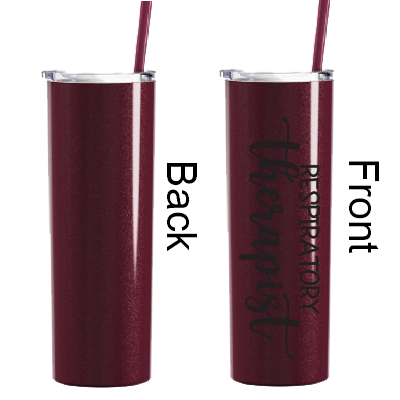 20 oz Personalized Respiratory Therapist Tumbler - Vinyl Decal