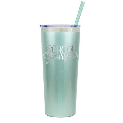 22 oz Personalized School Nurse Tumbler - Laser Engraved