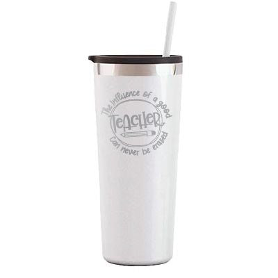 22 oz Personalized Teacher Influence Tumbler - Laser Engraved
