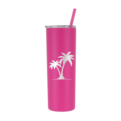 20 oz Personalized Palm Tree Vacation Tumbler - Laser Engraved