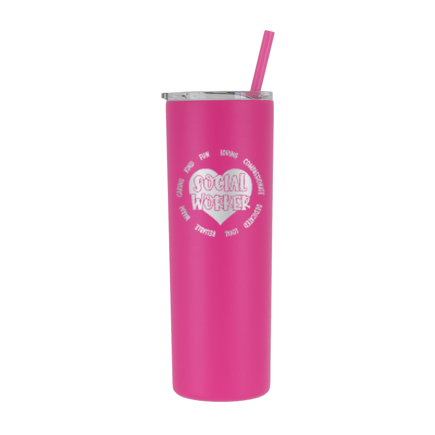 20 oz Personalized Social Worker Tumbler - Laser Engraved