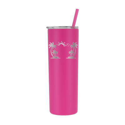 20 oz Personalized Beach Tumbler - Laser Engraved