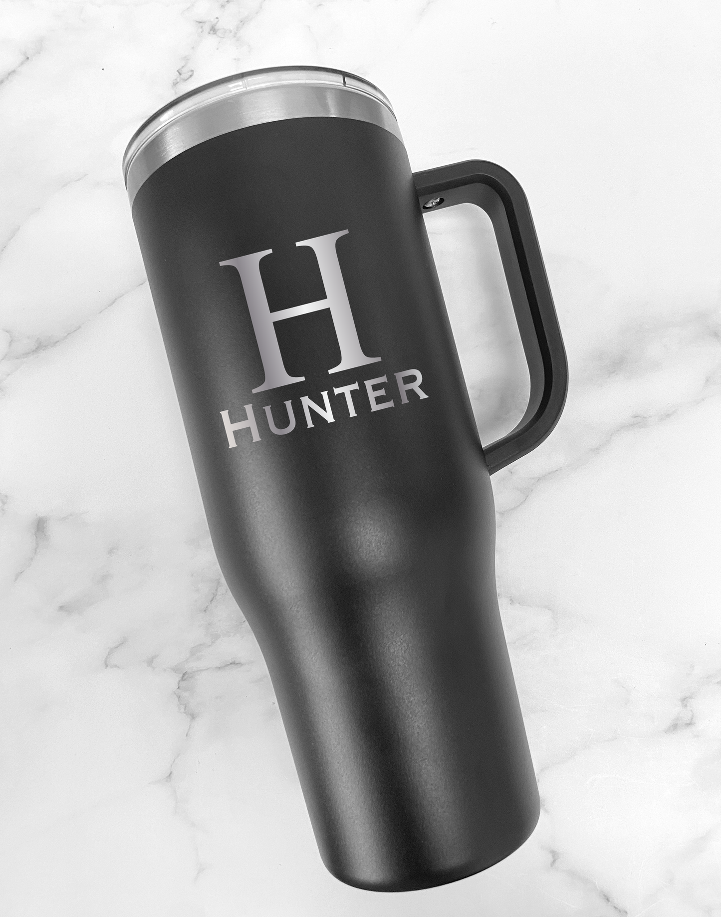 40 oz Personalized Monogram Tumbler - Laser Engraved