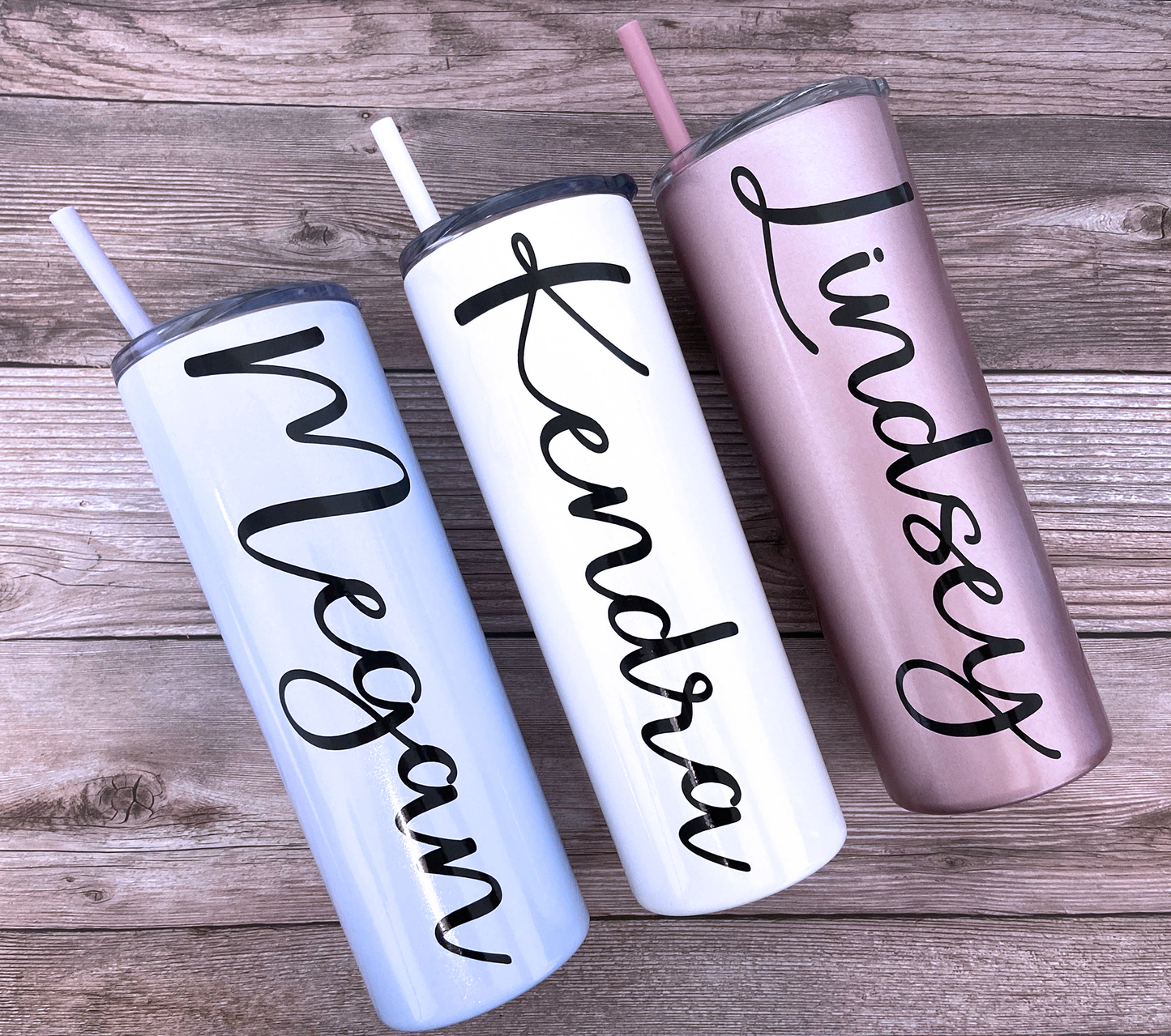 Vaso de texto personalizado de 20 oz - Calcomanía de vinilo