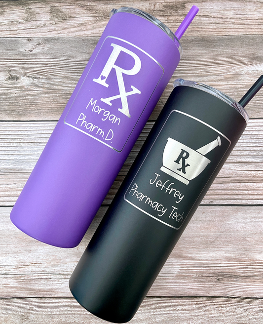 20 oz Personalized Pharmacist Tumbler - Laser Engraved