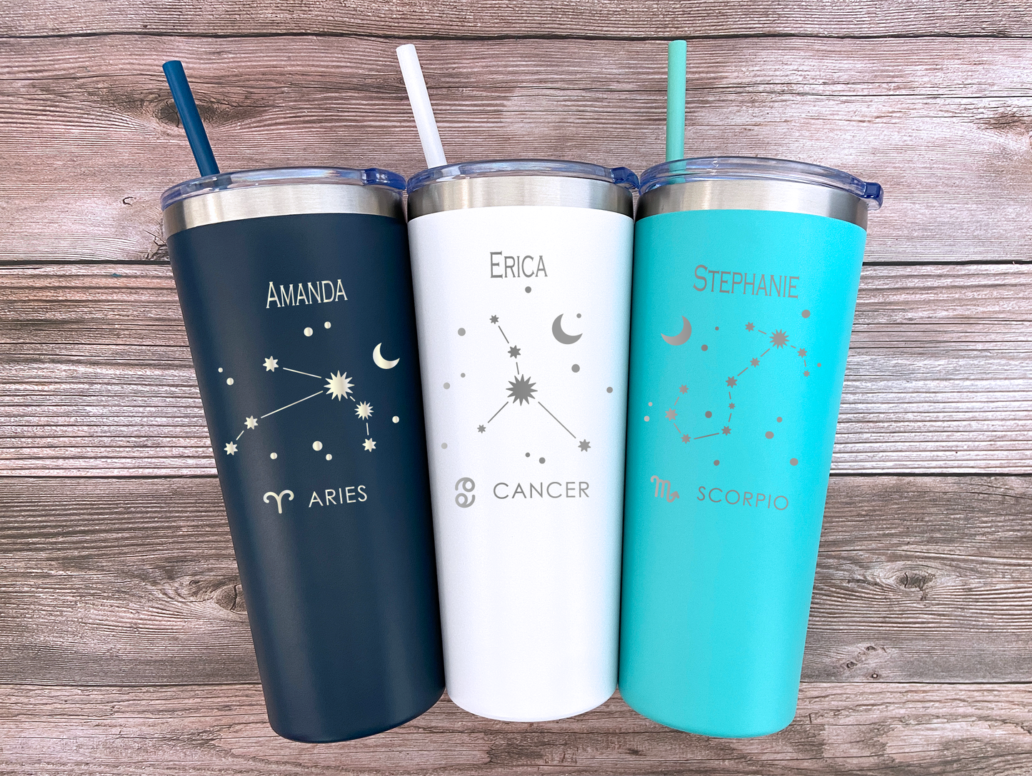 22 oz Personalized Astrology Tumbler - Laser Engraved