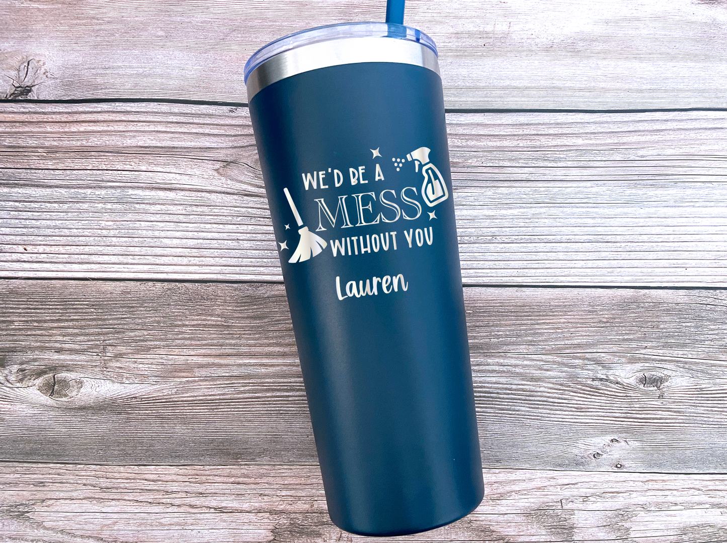 22 oz Personalized House Keeper Tumbler - Laser Engraved