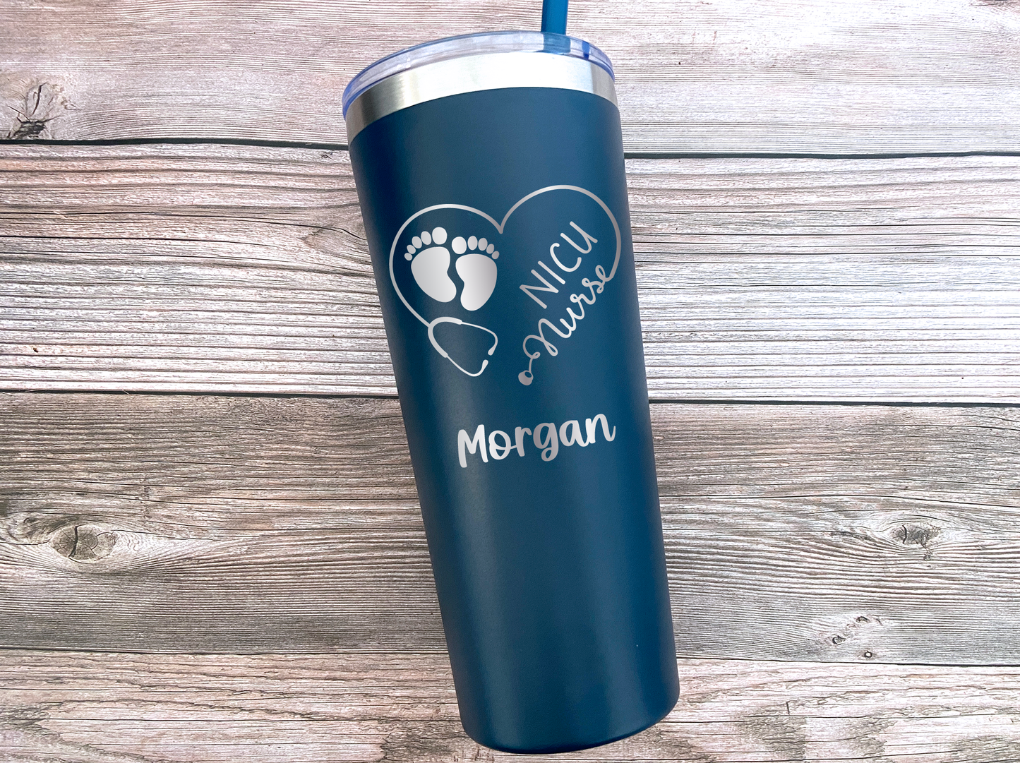 22 oz Personalized NICU Nurse Tumbler - Laser Engraved