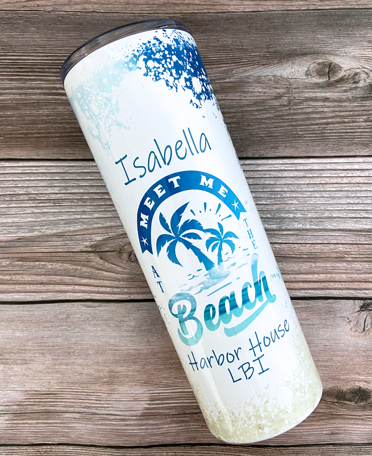 Vaso personalizado para vacaciones en la playa de 20 oz