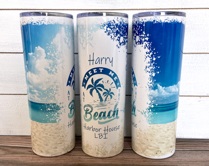 20 oz Personalized Beach Vacation Tumbler