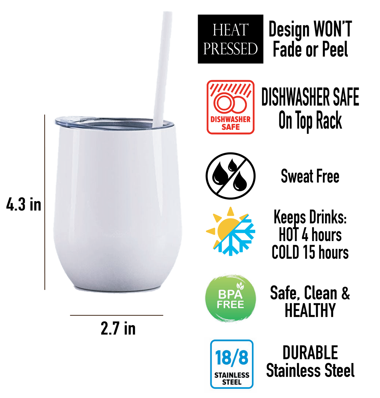 Vaso de vino de cumpleaños vintage de 12 oz