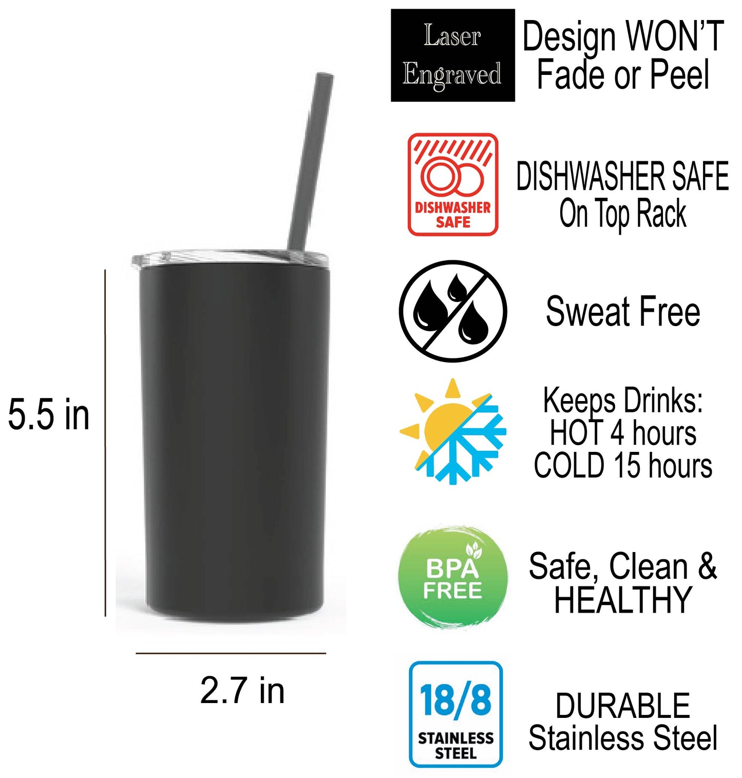 12 oz Personalized Ring Bearer Tumbler - Laser Engraved