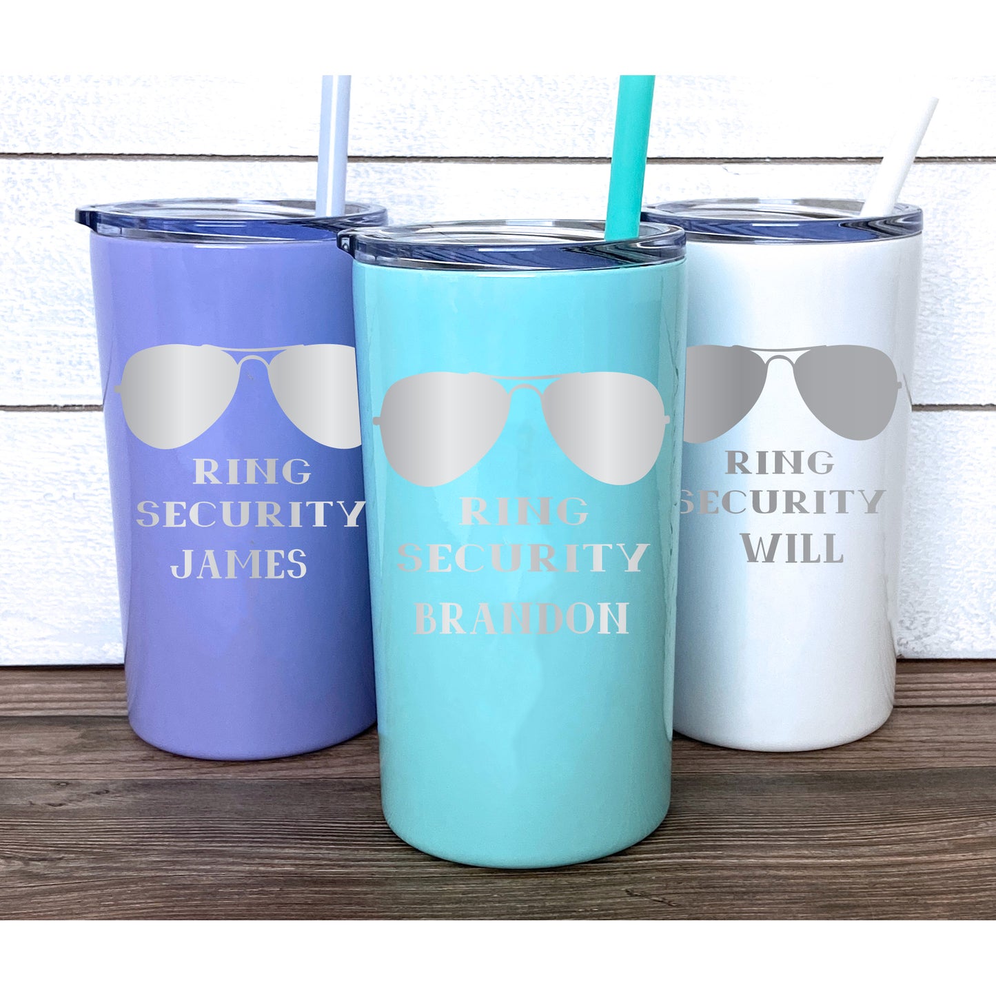 12 oz Personalized Ring Bearer Tumbler - Laser Engraved