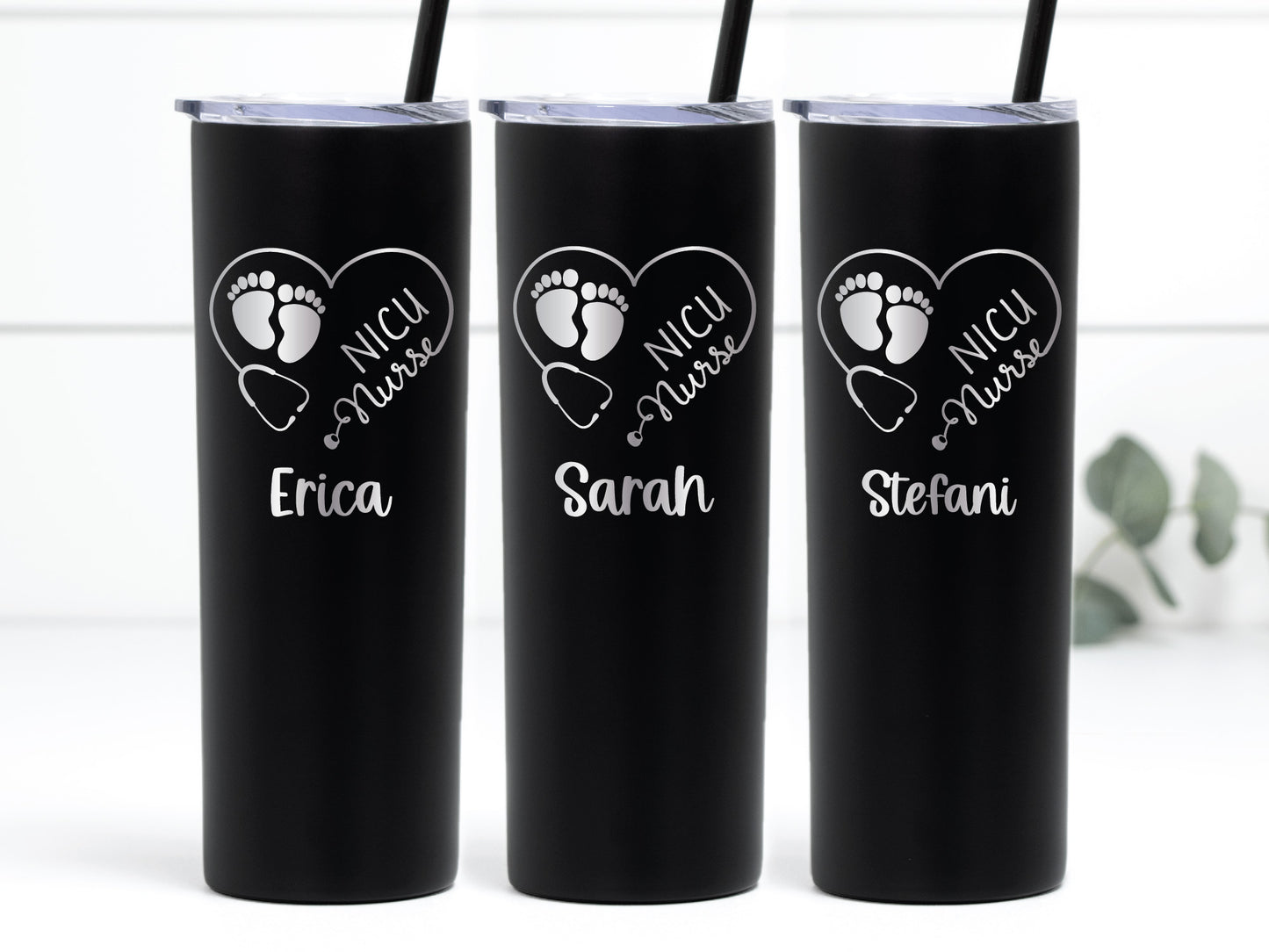 20 oz Personalized NICU Nurse Tumbler - Laser Engraved