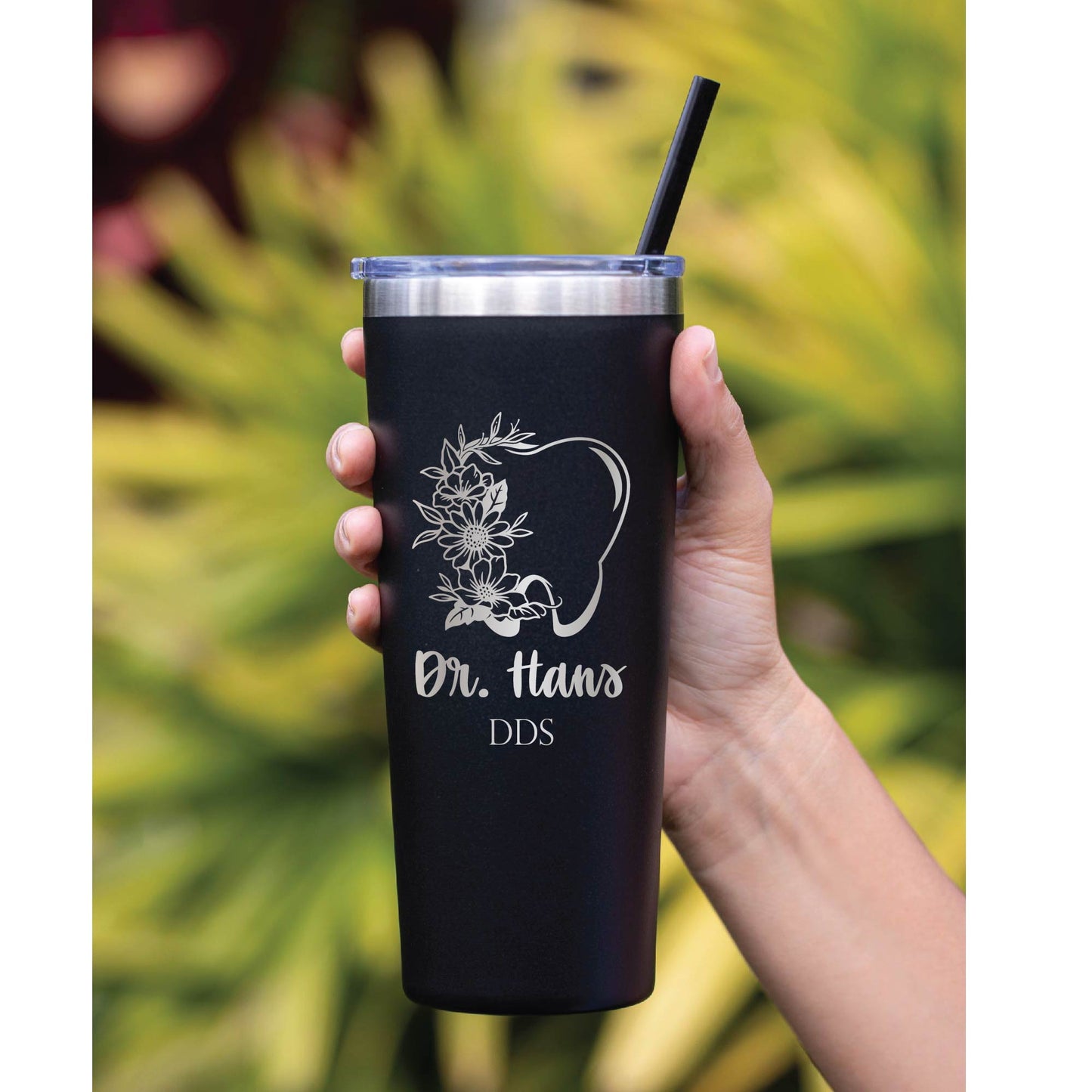 22 oz Personalized Dental Tumbler - Laser Engraved