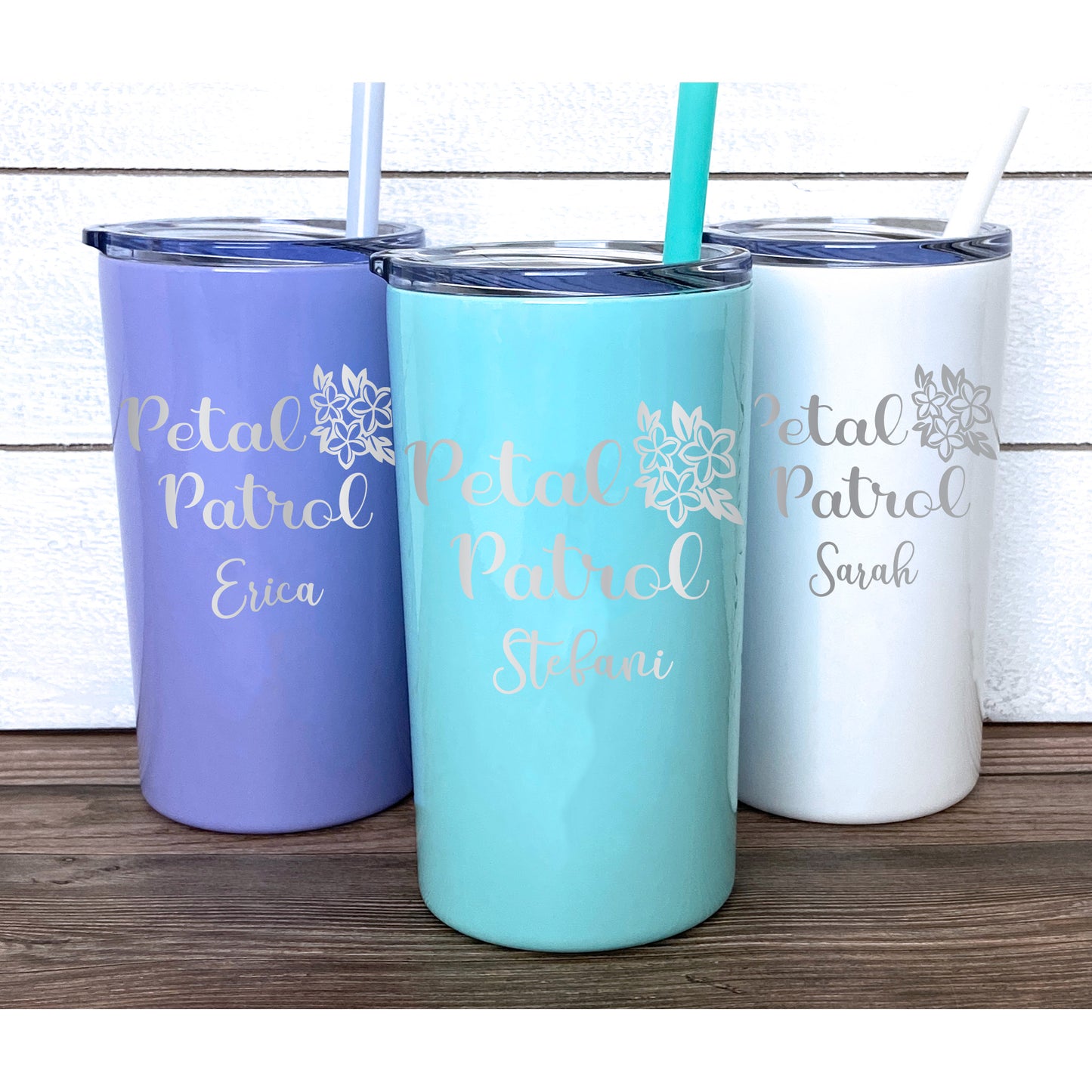 12 oz Personalized Flower Girl Tumbler - Laser Engraved