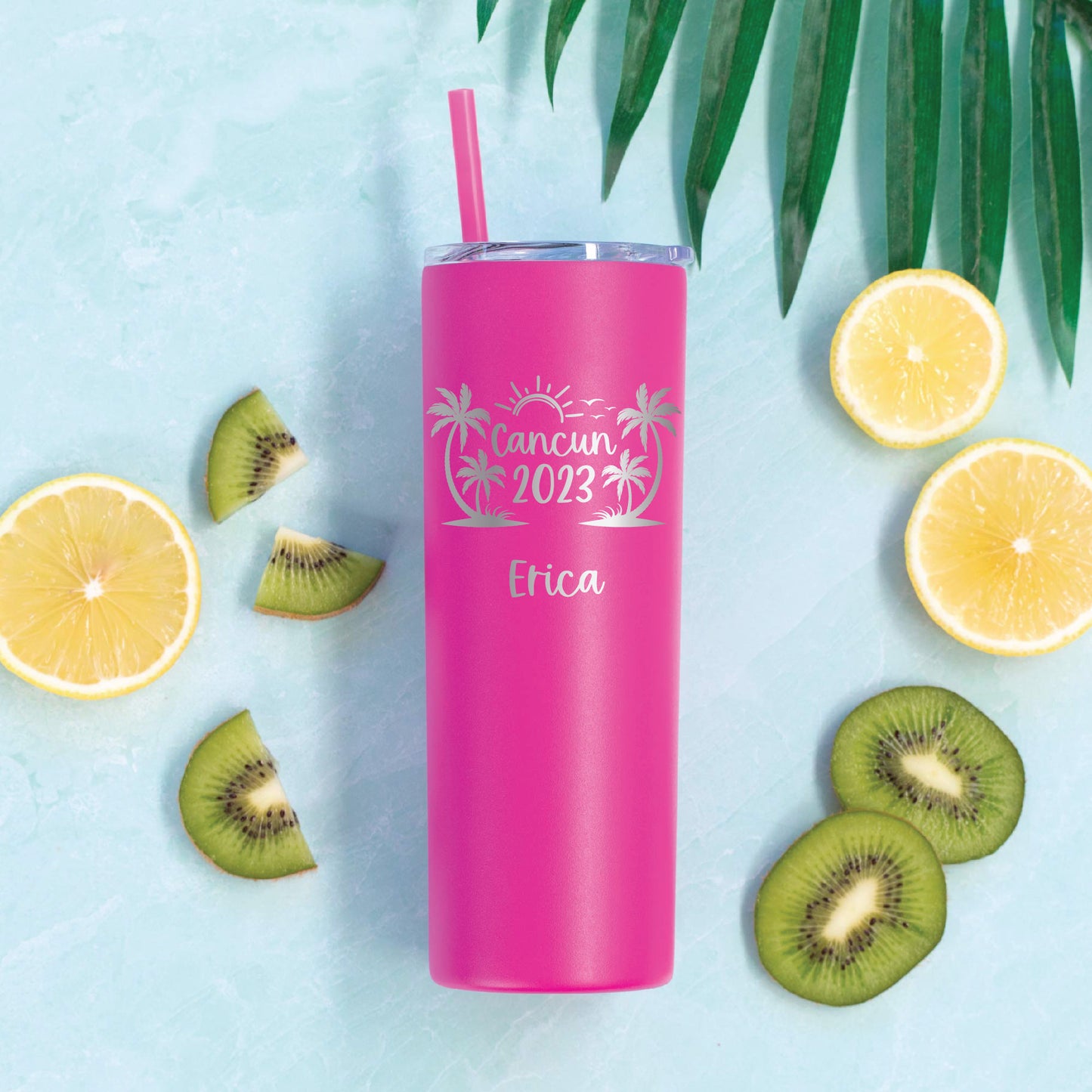 20 oz Personalized Beach Tumbler - Laser Engraved