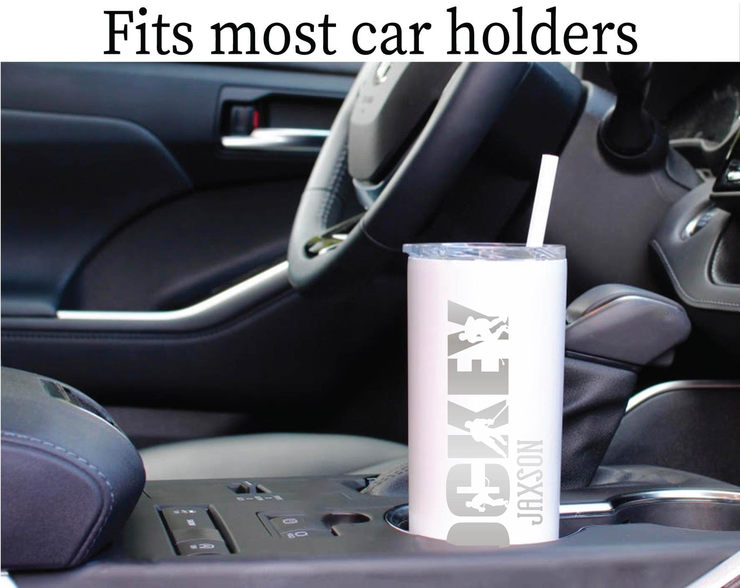 20 oz Personalized Hockey Tumbler - Laser Engraved