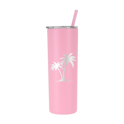 20 oz Personalized Palm Tree Vacation Tumbler - Laser Engraved