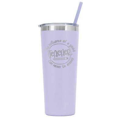 22 oz Personalized Teacher Influence Tumbler - Laser Engraved