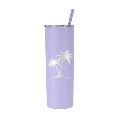 20 oz Personalized Palm Tree Vacation Tumbler - Laser Engraved