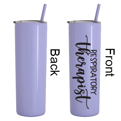 20 oz Personalized Respiratory Therapist Tumbler - Vinyl Decal
