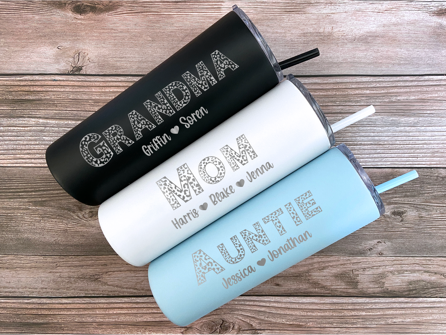 20 oz - Family - Cheetah - Personalized - Laser