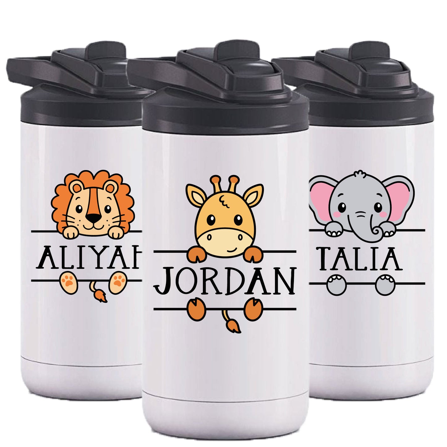 12 oz Personalized Animal Banner Water Bottle