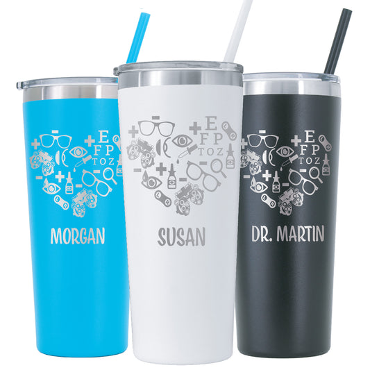 22 oz Personalized Optometry Tumbler - Laser Engraved