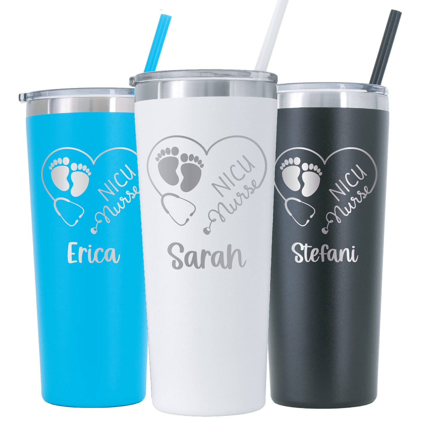 22 oz Personalized NICU Nurse Tumbler - Laser Engraved