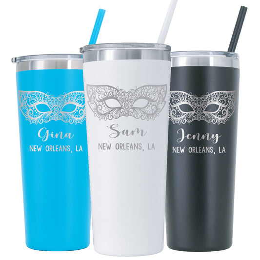 22 oz Personalized New Orleans Tumbler - Laser Engraved