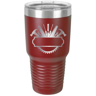 30 oz Personalized Construction Tumbler - Laser Engraved