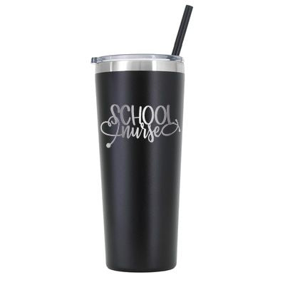 22 oz Personalized School Nurse Tumbler - Laser Engraved