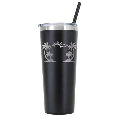 22 oz Personalized Beach Tumbler - Laser Engraved