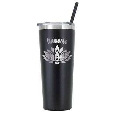 22 oz Personalized Yoga Tumbler - Laser Engraved