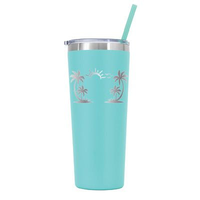 22 oz Personalized Beach Tumbler - Laser Engraved