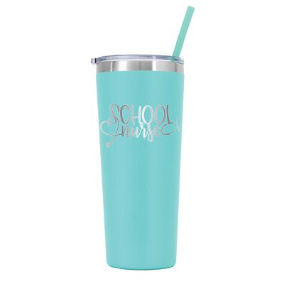 22 oz Personalized School Nurse Tumbler - Laser Engraved